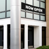 Black Now Open Banner (Buitenkant Gebouw)