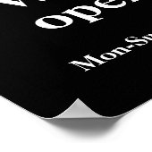 Black Nu Geopend Poster | Aangepaste Zakelijke Ope (Hoek)