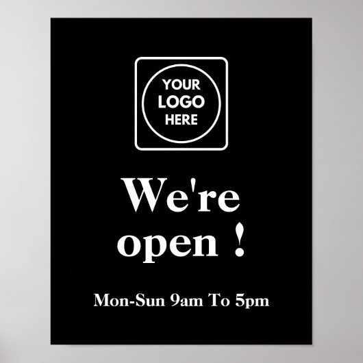 Black Nu Geopend Poster | Aangepaste Zakelijke Ope (Voorkant)