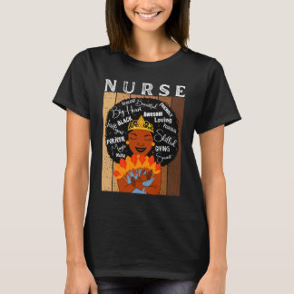 Black Nurse Queen Black History Mah Melanin Wome T-shirt
