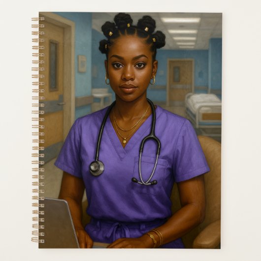 Black Nurse Yearly Planner (Devant)