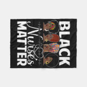 Black Nurses Problem - African American Afro Nurse Fleece Deken (Voorkant (Horizontaal))