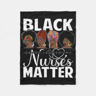 Black Nurses Problem - African American Afro Nurse Fleece Deken