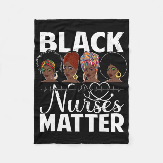 Black Nurses Problem - African American Afro Nurse Fleece Deken (Voorkant)