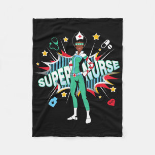 Black Nurses Rock Shirt Super Hero Funny Black Rn Fleece Deken