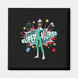 Black Nurses Rock Shirt Super Hero Funny Black Rn Magneet