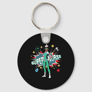 Black Nurses Rock Shirt Super Hero Funny Black Rn Sleutelhanger