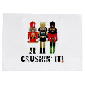 Black Nutcracker "Crushin" It" Gift Bag Groot Cadeauzakje (Achterkant)