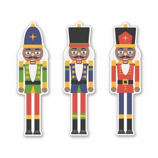 Black Nutcracker Custom-Cut Vinyl Sticker (Voorkant)