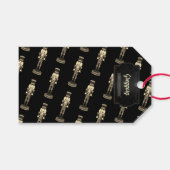 Black Nutcracker Soldaat Kerstmis Cadeaulabel (Voorkant (Horizontaal))