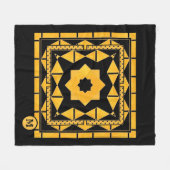Black Ocher Pattern Monogram Fleece Blanket (Voorkant (Horizontaal))