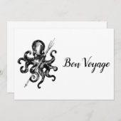 Black Octopus Bon Voyage Bedankkaart (Voorkant / Achterkant)