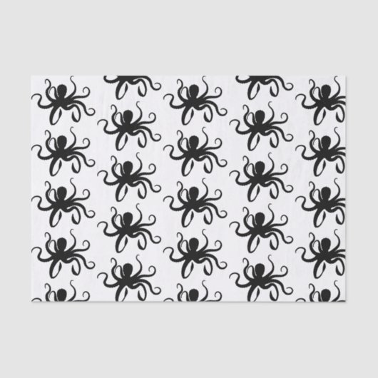 Black Octopus Silhouette Tissuepapier (Voorkant)