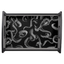 Black Octopus Tentacles Serving Rolling Tray