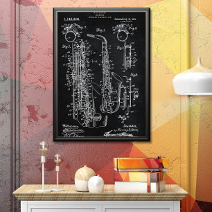 Black Octrooi op saxofoon Poster