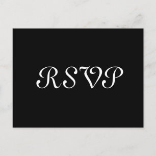 Black of any COLOR Trendy RSVP Wedding Response Uitnodiging Briefkaart