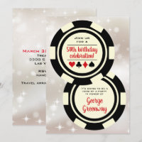 Black Off White Poker Chip Las Vegas Birthday