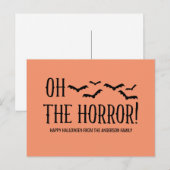 Black Oh The Horror Halloween Briefkaart (Voorkant / Achterkant)