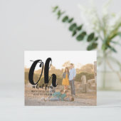 Black Oh What Fun Holiday Photo Briefkaart (Staand voorkant)