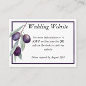 Black Olive Branch Waterverf QR-codebehuizing Informatiekaartje (Voorkant)