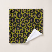 black &olive green Animal print leopard  (Gant de toilette)