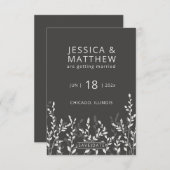 Black Olive · Rustieke Wildflower bruiloft Save The Date (Voorkant / Achterkant)