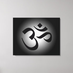 Black Om Symbol Canvas Afdruk