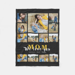 Black oma Ma Fotocollage moederdag Flee Fleece Deken