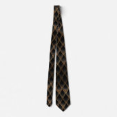 Black Ombre en Gold Sparkles Dragon Scales Stropdas (Achterkant)
