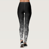 Black Ombre met Retro Black & White Round Pattern Leggings (Achterkant)