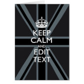 Black on Black Keep Calm en Jouw tekst Union Jack (Voorkant)