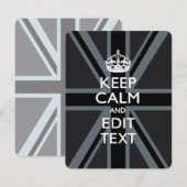 Black on Black Keep Calm en Jouw tekst Union Jack (Voorkant / Achterkant)