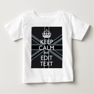 Black on Black Keep Calm en Jouw tekst Union Jack