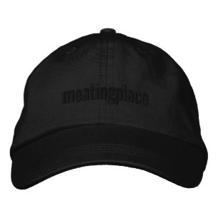 Black-on-black Meatingplace logo pet