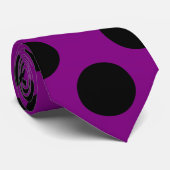 Black on Purple Giant Taille Pois Cravate (Roulé)