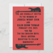 Black on Red Heavy Metal bruiloft uitnodiging (Voorkant)