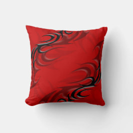 Black on Red "Smoke" Pillow Kussen