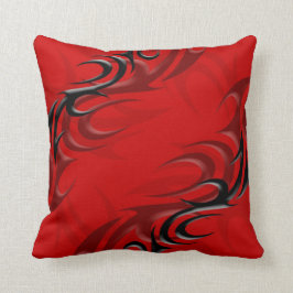 Black on Red "Smoke" Pillow Kussen