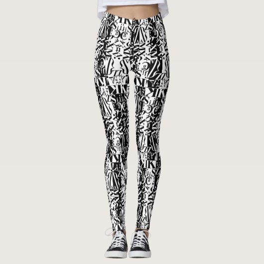 black on white avantacular leggings (Voorkant)