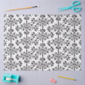 Black on White Elegant Floral Damask Tissuepapier (Craft)