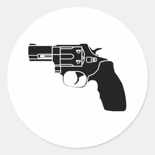 Black on White Snub Revolver Sticker (Voorkant)