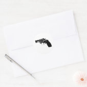 Black on White Snub Revolver Sticker (Envelop)