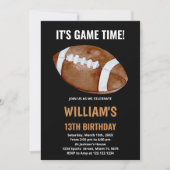 Black One Football Birthday-uitnodigingen Kaart (Voorkant)