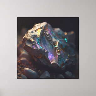 Black Opal Ore Macro Canvas Afdruk