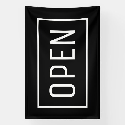 BLACK OPEN SIGN SPANDOEK (Verticaal)