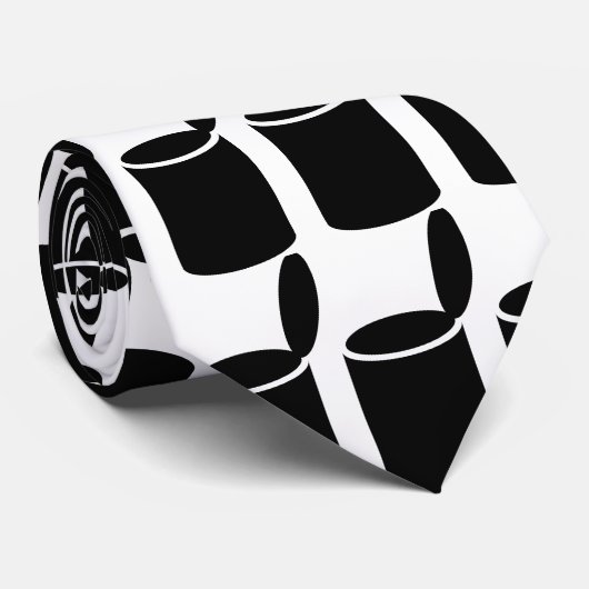 Black Open Tin Stropdas (Opgerold)