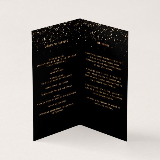 Black or photo élégant programme funéraire (Inside)
