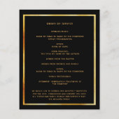 Black or photo élégant programme funéraire (Dos)