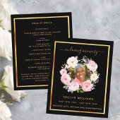 Black or photo rose floral programme funéraire