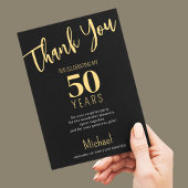 Black or tout âge fête d'anniversaire carte de rem